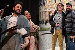 Xalq artisti boşandığı xanımının oğlu ilə bir arada