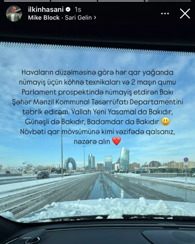“Növbəti qar mövsümünə kimi vəzifədə qalsanız, nəzərə alın”