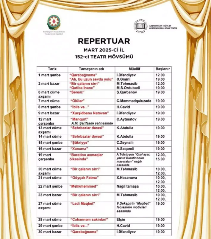 “Azdrama”nın mart repertuarı