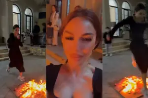 Lətifə villasında “İlaxır çərşənbə”ni belə qeyd etdi