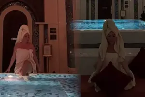 Xatirə hamamda fotolarını paylaşdı