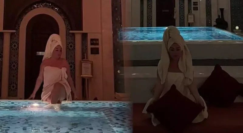 Xatirə hamamda fotolarını paylaşdı