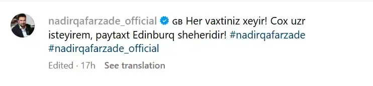 Şotlandiyanın paytaxtını səhv salan Nadir üzrxaxlıq etdi - VİDEO