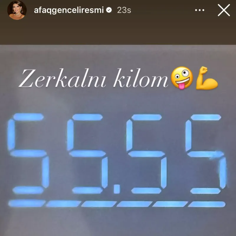 Arıqlayan Afaq çəkisini açıqladı