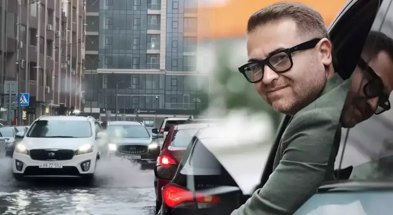 Bakıdakı güclü yağışın yollardakı fəsadlarını göstərdi