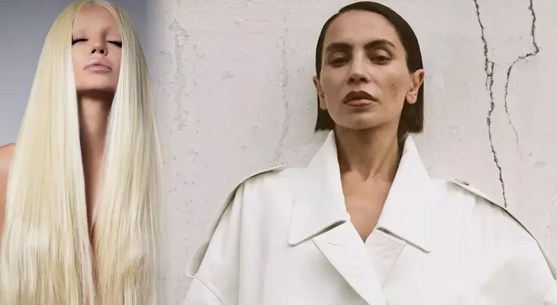 Uzun saçları ilə sinəsini örtdü - Fotolar