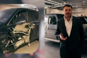 Emin “Rolls-Royce”u ilə qəza keçirib - Video