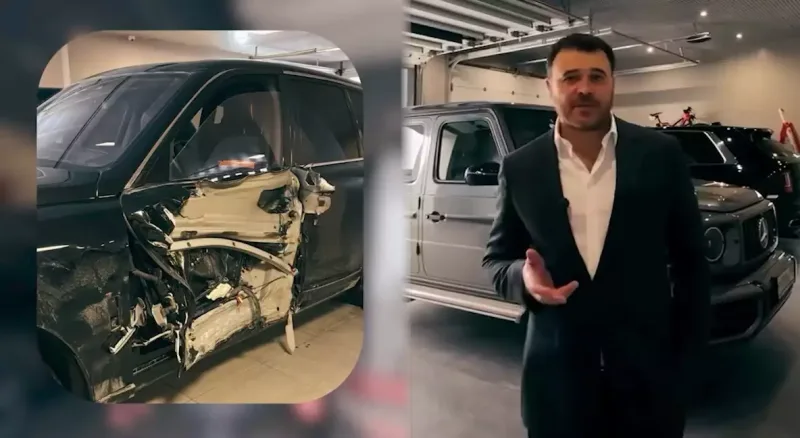 Emin “Rolls-Royce”u ilə qəza keçirib - Video