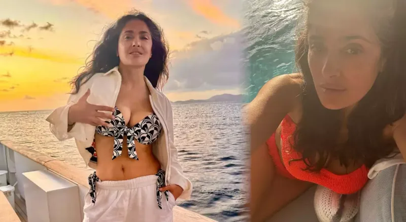 Salma Hayek bikinidə fotolarını paylaşdı