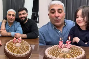 53 yaşını oğlu və nəvəsi ilə qeyd etdi