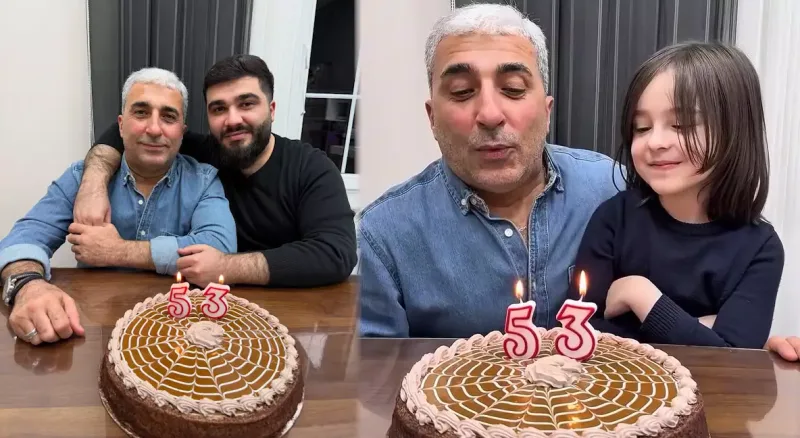 53 yaşını oğlu və nəvəsi ilə qeyd etdi
