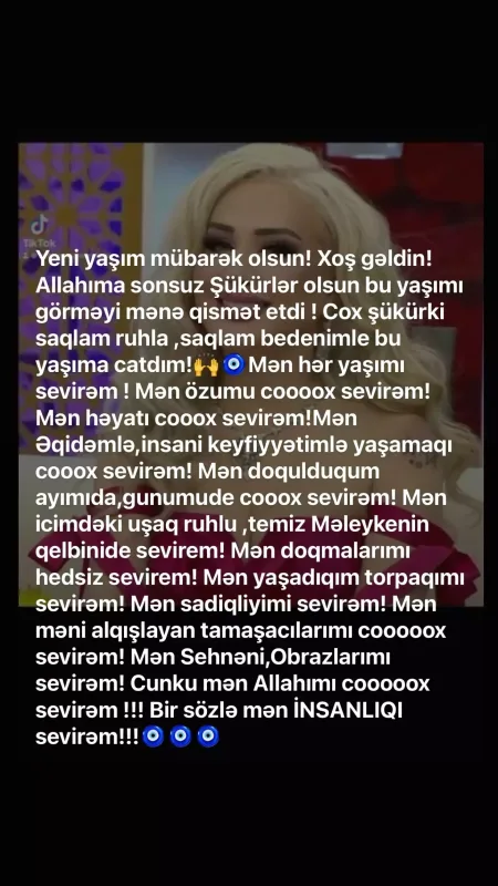 “Allaha şükürlər olsun bu yaşımı görməyi mənə qismət etdi”