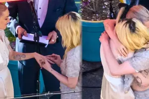 Həmcinsi ilə evlənən Hollivud aktrisasının toy - Fotoları