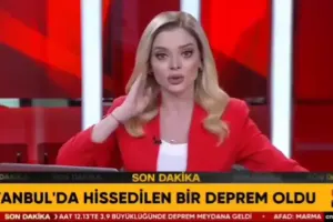 Türkiyədəki zəlzələ aparıcını efirdə qorxutdu - Video