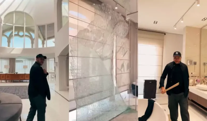 Evindəki şüşə arakəsmə Eminə çətin anlar yaşatdı - Video