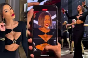 Röya dekolteli libası ilə diqqət çəkdi - Video