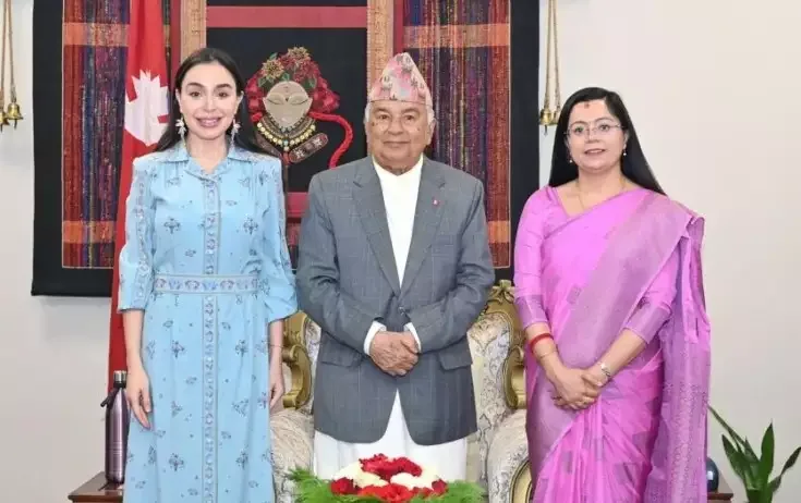 Leyla Əliyeva Nepal Prezidenti ilə görüşdü - Fotolar
