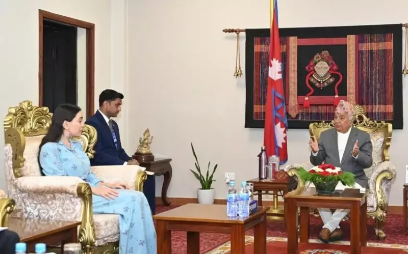 Leyla Əliyeva Nepal Prezidenti ilə görüşdü - Fotolar