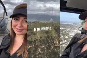 Los-Ancelesi helikopterlə gəzdi -  Video