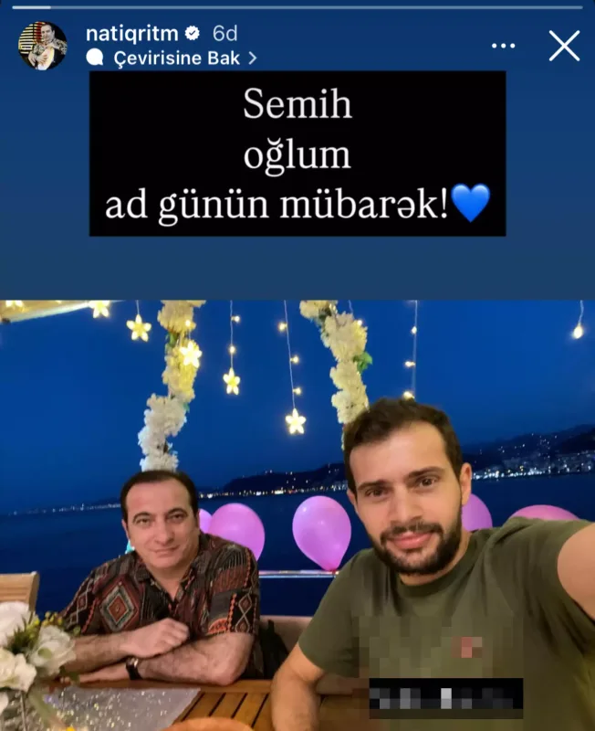 Xalq artisti kürəkənini təbrik etdi