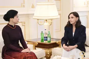 Birinci xanımlar görüşdü - Foto