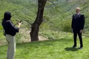 Prezidentlə xanımından səmimi - Görüntülər