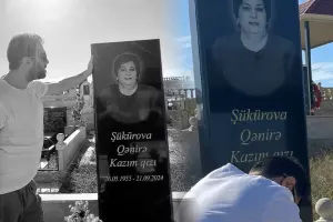 Namiq anasının məzarı başında...