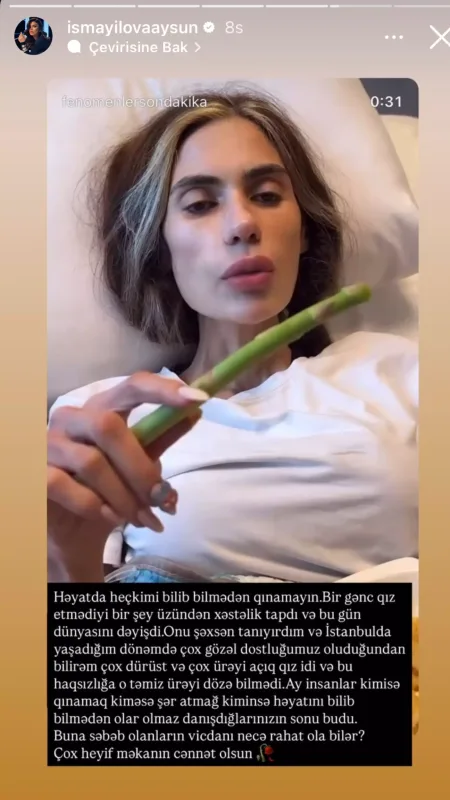 “Onu şəxsən tanıyırdım, dürüst qız idi” - Aysun Nihal haqda