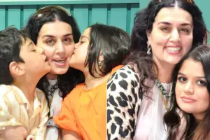 Elza qızı və nəvələri ilə