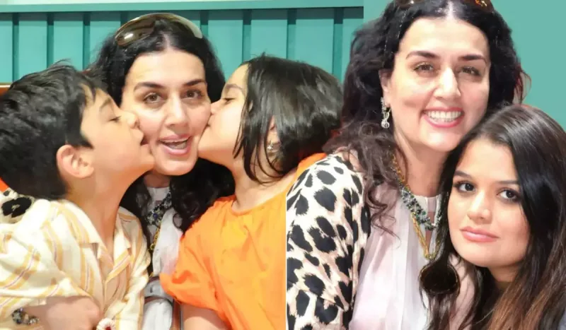 Elza qızı və nəvələri ilə