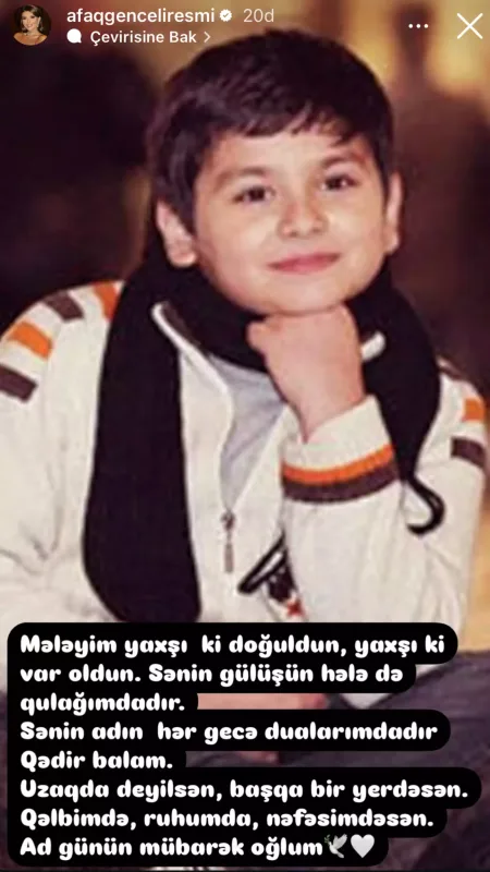 “Gülüşün hələ də qulağımdadır”