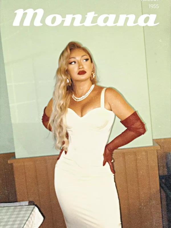 Zümrüd “pin-up” tərzində