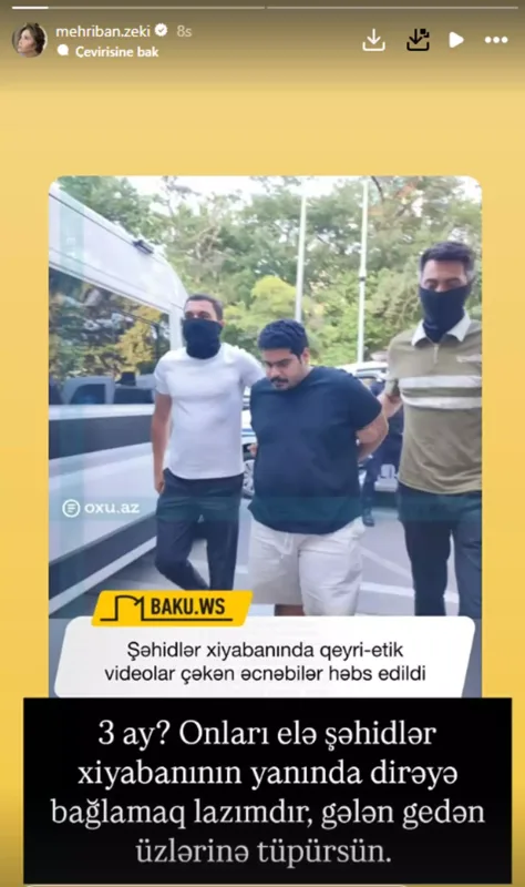 “Onları Şəhidlər xiyabanında dirəyə bağlamaq lazımdır”