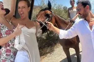 4 aylıq hamilə olan aktrisanın toyudur