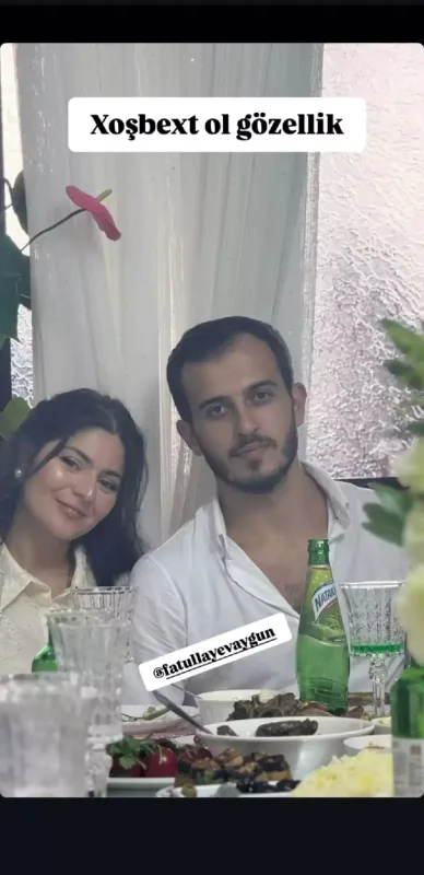 Aygünlə Sənanın nişanından fotolar