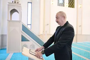 Hadrutda inşa edilmiş məscidin açılışı oldu - Fotolar