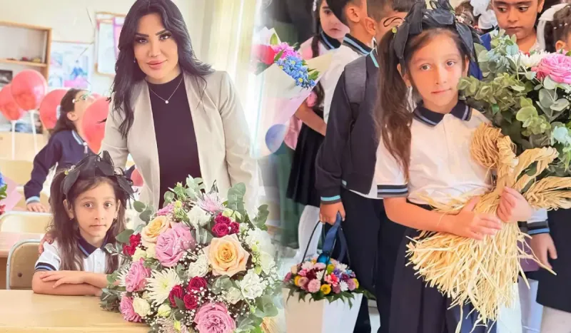 Əməkdar artistin qızı məktəbə başladı