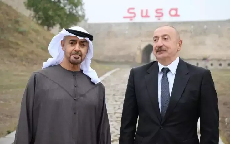 Liderlər Şuşa qalasının qarşısında - Fotolar