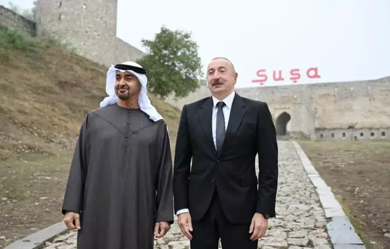 Liderlər Şuşa qalasının qarşısında - Fotolar