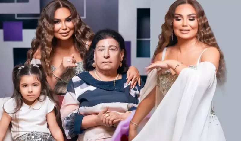 Könül Kərimova nəvəsi və anası ilə...