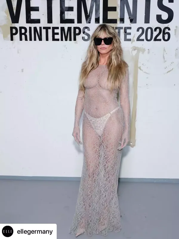 Heidi Klum transparan geyimi ilə diqqət çəkdi