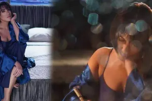 Lalə klipi üçün gecə paltarında - FOTOLAR