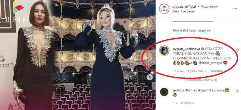 Aygündən libasını geyinən Günaya reaksiya