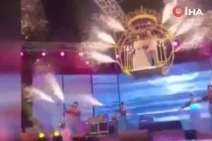 Gəlin və bəy toyunda yüksəklikdən yerə düşdü - VİDEO