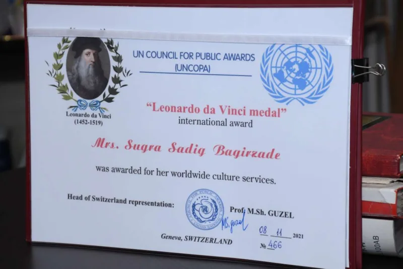 BMT Suğra Bağırzadəyə medal verdi