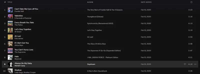 Sevgililər günü üçün romantik pleylist!