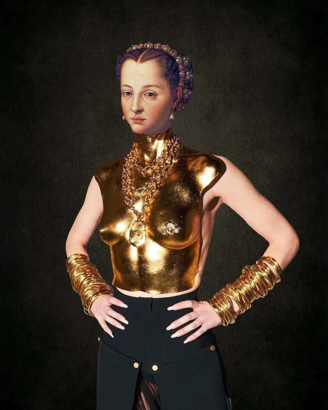 Geyimlərini məşhur əsərlərlə kombinə etdilər