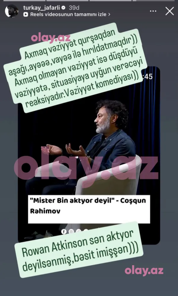 “Axmaq vəziyyət qurşaqdan aşağı hırıldatmaqdır” - “Mister Bin” qalmaqalı!