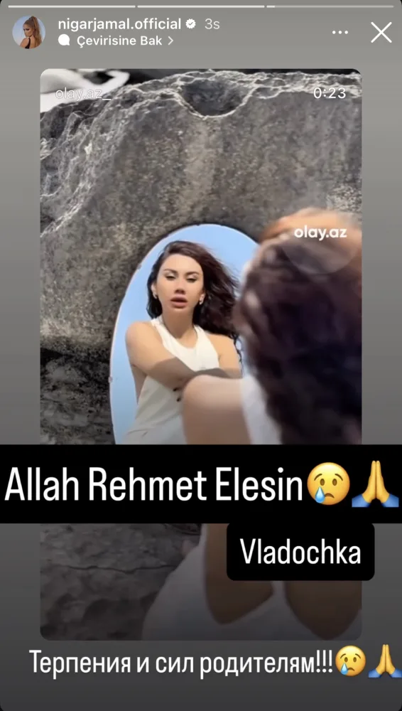 Məşhurlardan Vladanın vəfatı ilə bağlı paylaşım