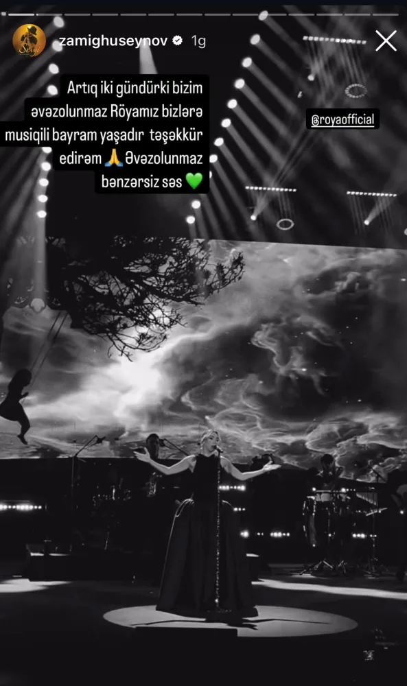 Zamiqin Röya Ayxanla bağlı paylaşımı